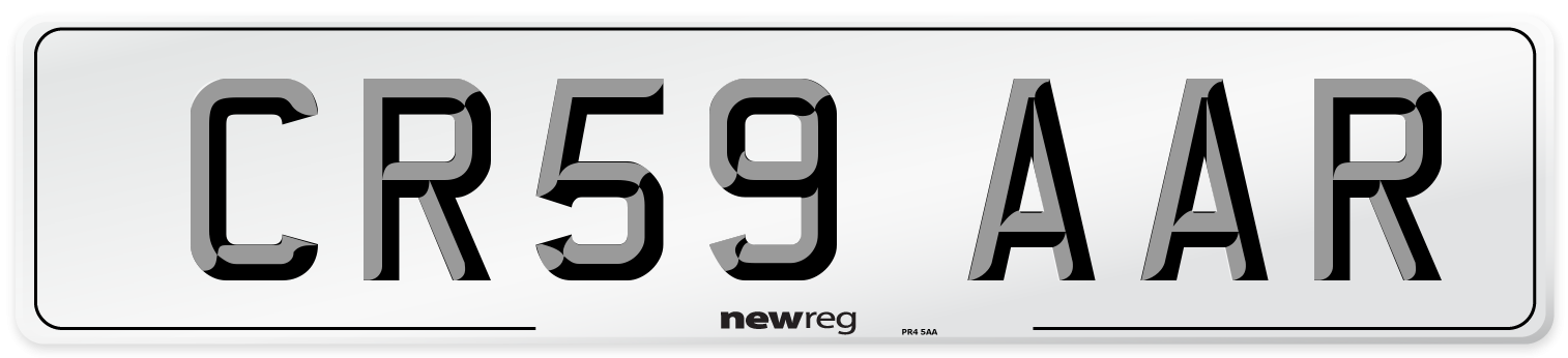 CR59 AAR Number Plate from New Reg